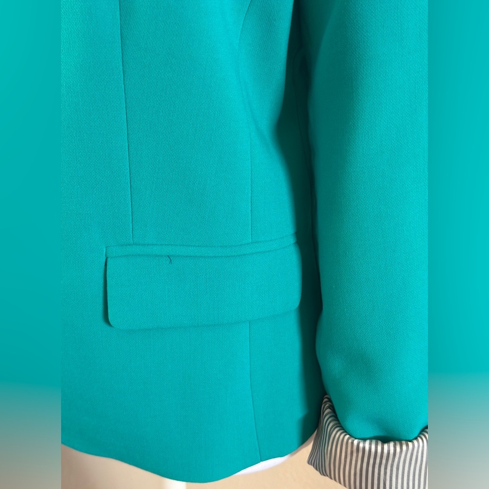 LOFT Teal Open Front Blazer - Picture 4 of 6